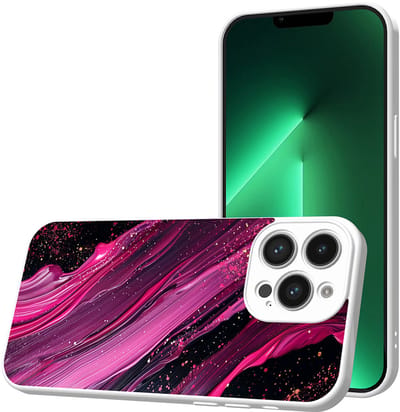 Smartphonica Telefoonhoesje Geschikt voor iPhone 13 Pro met Paars Roze Marmer opdruk - TPU Back Cover Case Purple Rosé Marble Design - Wit geschikt voor iPhone 13 Pro