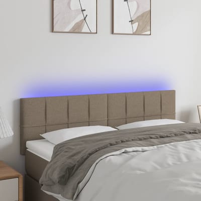 vidaXL - Hoofdbord - LED - 144x5x78/88 - cm - stof - taupe