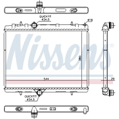 Radiator, motorkoeling NISSENS 636029
