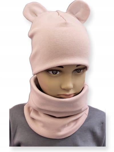 Dartomik - Czapka en Komin Set - Roze - Voor Kinderen - Met Oren