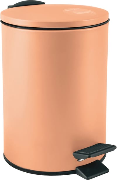 spirella Pedaalbak 3L - ADELAR - Adelar Pedaalbak 3L - Soft-Close Prullenbak met Afneembare Binnenemmer - Mat Staal - 16,8 x H 25 cm - Perzik