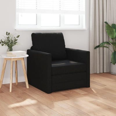 Slaapbank - Divanbed Bank - Compact Wonen - Afneembaar Overtrek - 74 x 77 x 81 cm - Zwart