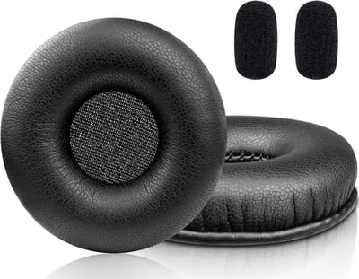 Vervangende Oorkussens voor Logitech H570e/H650e/H820e Hoofdtelefoons, Zachte Kunstlederen Earpads met Hoge Dichtheid en Verhoogde Dikte - Zwart