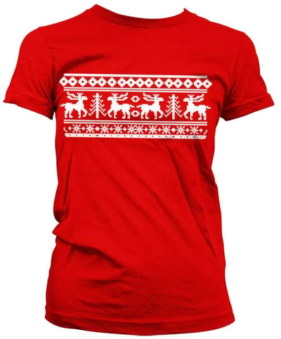 Hybris Dames-T-shirt 'Scandinavian Christmas Girly' SH-5-15491-H14-8