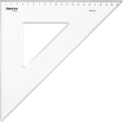 Aristo tekendriehoek - GEOCollege - schaalverdeling 30cm - hoek 45 graden - AR-23430