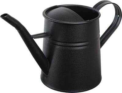 Stijlvolle kleine decoratieve gieter, zwart metaal, 30x13x17 cm, 1,7 l