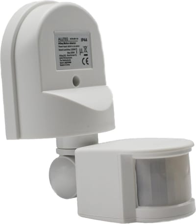Bewegingsmelder - Opbouw wandmontage - 12 meter bereik - IP44 spatwaterdicht - Geschikt voor buiten - Wit - Allteq