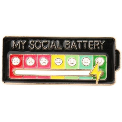 Broche créative par galvanoplastie géométrique, accessoires pour vêtements portables, mes broches de batterie sociale noir