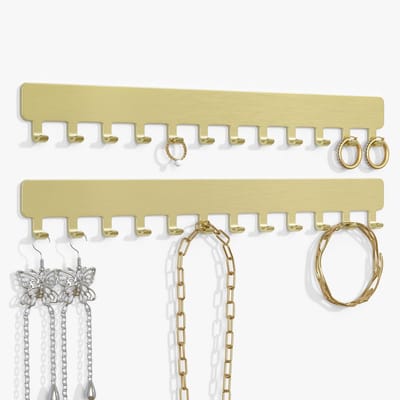 Dailygoods- Wandkettingopslag - Wandmontage - Sieradenhouder - Kettinghouder - Armband houder - Duurzaam metaal - 2 Stuks
