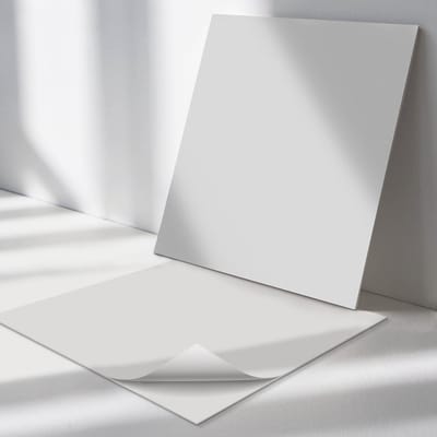 Wallfluent Vinyl Tegels - Kleur Grijs Vloer Tegels PVC - 30 cm x 30 cm - Uniform PVC Tegels - Verpakking van 9 stuks - Vierkant PVC Tegels - Patroon Plaktegels - Zelfklevende PVC Tegels - Plaktegels Keuken en Badkamer