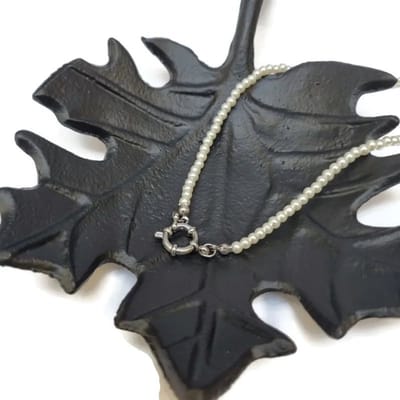 Aramat Jewels | Bedelketting | Luxe Parel Bedelketting - vrouwen ketting | Zilverkleur | |4mm | Staal | Volwassenen | Verkleurd niet