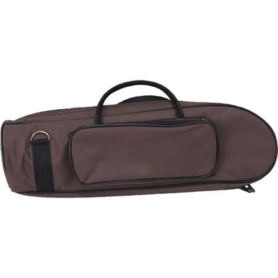Trompetkoffer 600D Oxford Stof Schokbestendig Zachte Tas met Schouderband Opbergzakje voor Koperblaasinstrument Accessoires Coffee gray
