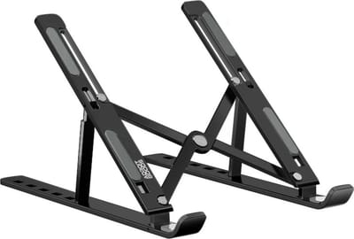 AdroitGoods Laptop Standaard - Verstelbaar Laptop Houder - Universeel 10-18 inch - Laptopsteun - Aluminium - Zwart