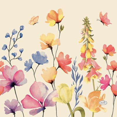 Duni servetten floral haven 20 stuks 33 x 33 cm