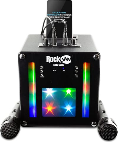 Karaoke Machine met Dubbele Microfoons, Bluetooth Speaker en LED Lichtshow