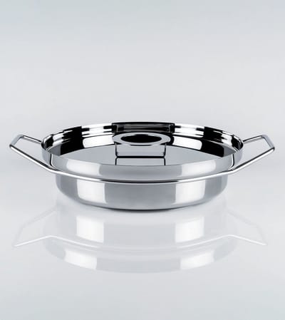 KnIndustrie Back/Up Hapjespan Ø34 cm RVS - Italiaans Design Lage Koekenpan Inductie