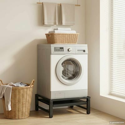 vidaXL - Wasmachine - voet - Zwart - 62 - x - 60,5 - x - 32,5 - cm - Staal