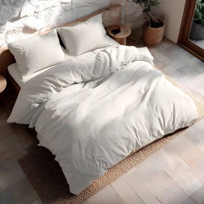 GAMUSI Dekbedovertrekset 100% Katoen – Lichtgrijs – 144 thread count (TC) katoen voor zacht en ademend slaapcomfort – Drukknoopsluiting 150 x 220 cm + 2 Kussenslopen