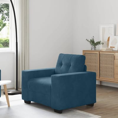 vidaXL - Sofastoel - Blauw - 100x78x80 - cm - Fluweel