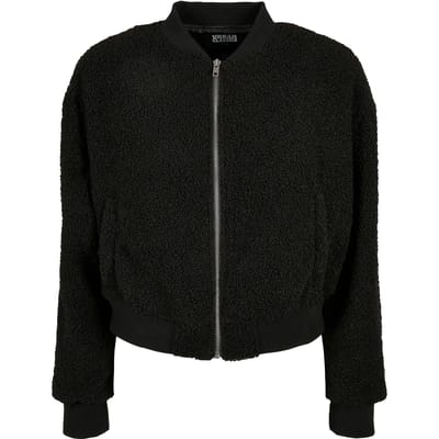 Urban Classics - Oversized Sherpa Bomber jacket - 4XL - Zwart