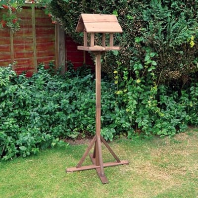 Traditionele Premium Houten Vogeltafel voor Tuin - Vrijstaand Voederstation voor Vogels