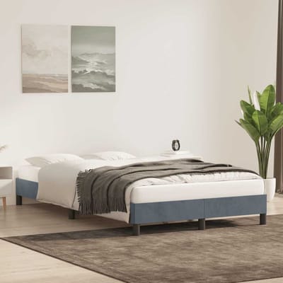 vidaXL - Bedframe - zonder - matras - 120x210 - cm - fluweel - donkergrijs