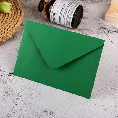 Verpakking van 50 mini-enveloppen van kraftpapier – klein formaat 16x11 cm, perfect voor visitekaartjes, cadeaus, zaadpakketjes, sieraden en kleine aandenkens, Donkergroen