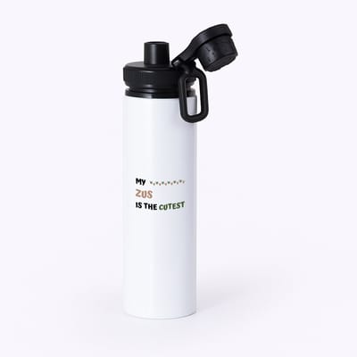 Hacebo® - my zus is the cutest waterfles met draaidop zwart - Zus - schattige zus - verjaardagscadeau - verjaardag - cadeau - cadeautje voor zus - zus artikelen - kado - geschenk - gift - water fles - 850ML