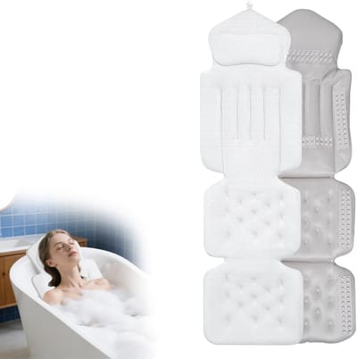 Full body badkussen 134 x 41 cm - luxe badkussen met hoofdsteun - ergonomische ondersteuning - ShopVlot
