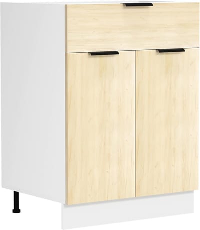 Keukenkast Ladeblok 60 cm Breed - Hoge Kwaliteit Keukenmeubel in Eikenwit/Honing