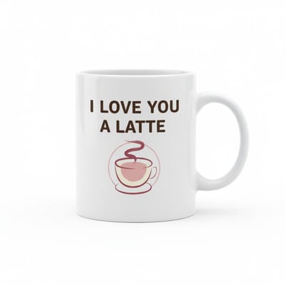 I Love You a Latte Mok – Liefdevolle Koffie Quote Koffiemok – 330 ml Keramische Mok Cadeau