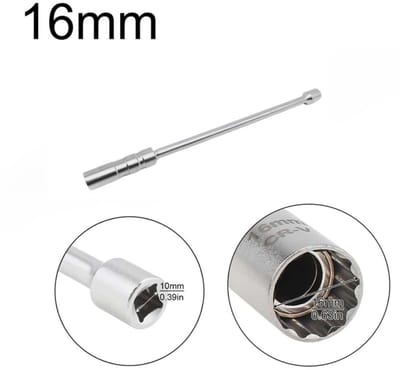 WiseGoods Premium Magnetische Bougiesleutel 16mm - 3/8 Inch Verlenging 310mm - Dunwandig 12 Hoeken Universeel - Gereedschap
