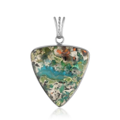 Cavill - Zilveren Hanger 925 Sterling Zilver - Venus Chalcedoon 37,1 ct Trillant Cabochon - Bali Barong Stijl - Handgemaakt Luxe Sieraad