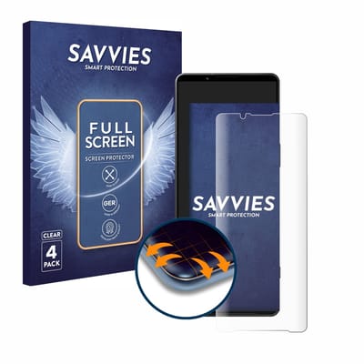 Savvies - Screenprotector voor Sony Xperia 1 V - Folie Beschermfolie transparant volledig dekking 4 Stuks
