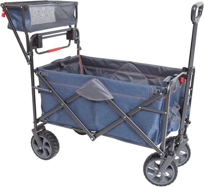 Opvouwbare Utility Wagon met All-Terrain Wielen - Lichtgewicht en Draagbare Kar voor Buitenavonturen