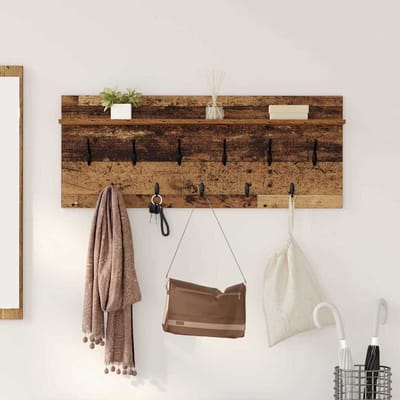 vidaXL - Wandgemonteerde - kapstok - Muurmontage - Oudhout - 100 - x - 40 - x - 12 - cm