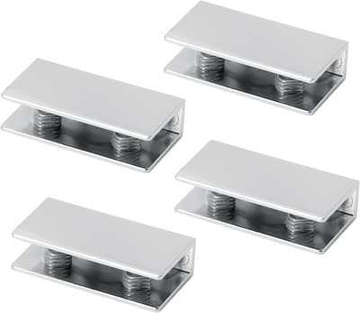 Glazen Plankhouders - Verstelbare Klemmen - Planken Bevestigen - Gebogen Ontwerp - 7-10 mm Glas - Zilver