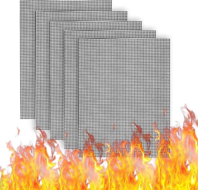 Famanu - Grillmat voor gasgrillgrillmat, grillfolie voor houtskoolgrill 40 x 30 cm, anti-aanbaklaag grillrooster en grillmat, praktische grillmatten, gasgrill, houtskool luchtfriteuse