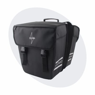 Voltano Dubbele Fietstas 40L Afgeschuind - Zwart - 100% Waterdichte Fietstassen - Fietstassen Elektrische Fietsen