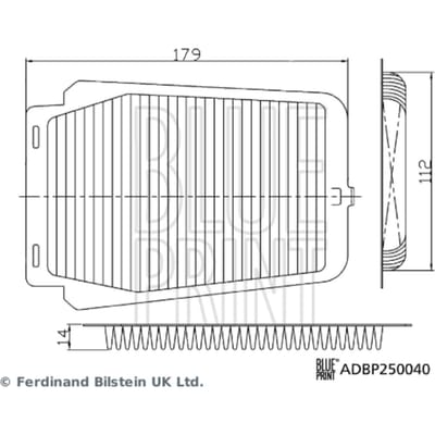 Luchtfilter BLUE PRINT ADBP250040