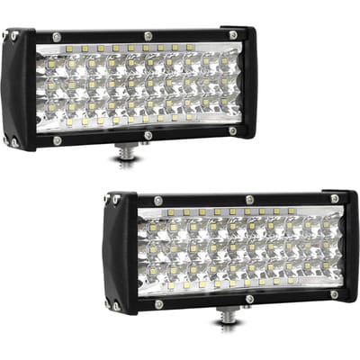 7 inch LED-werklamp 144W 6000K waterdichte rijverlichting voor terreinvoertuigen vrachtwagens ATV UTV 2 stuks zwart