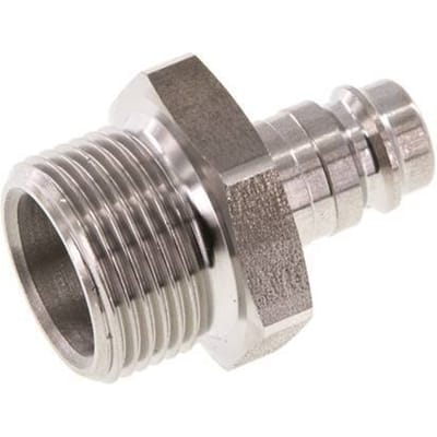 RVS DN 10 Luchtkoppeling Insteeknippel G 3/4 inch Buitendraad - CLP10-M-S-P-034