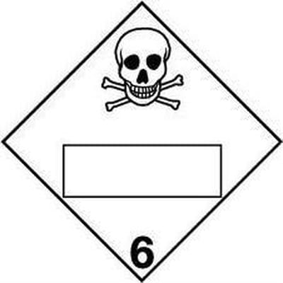 Beschrijfbare ADR klasse 6.1 sticker giftig 300 x 300 mm
