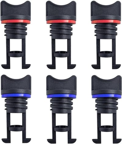 Kajak Afvoerpluggen - Boot Pluggen - Watersport Afsluiten - Met Rubber Pakking - 19 mm Gat - Rood+Blauw