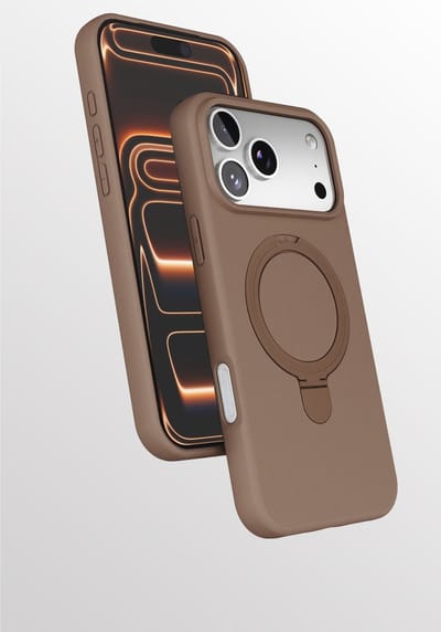Hoesje Geschikt voor iPhone 17 Pro hoesje zacht siliconen Desert Gold - Liquid Backcover ring hoesje Geschikt voor Magsafe