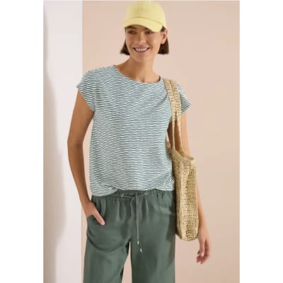 Shirt met boothals en strepen