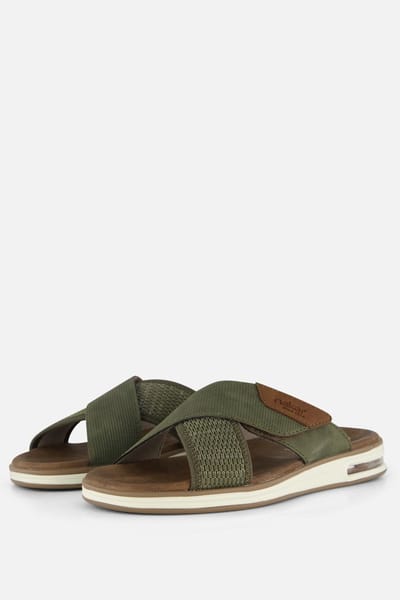 Rieker Slippers groen Synthetisch - Maat 41