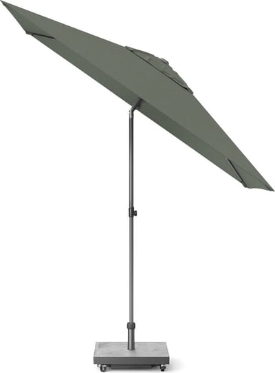 Platinum Sun & Shade - Middenstokparasol - Lisboa - 210x150cm - Olijf - Kantelbaar - Verstelbare hoogte - Push-up systeem - 96% UV protectie