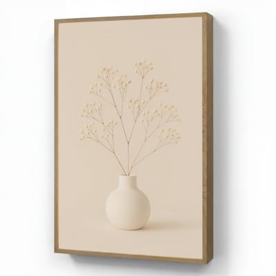 Wandlamp 70x100 cm - Oplaadbaar - Vaas - Takken - Bloemetjes - Wit - Wandlampen binnen woonkamer - Slaapkamer lamp - Decoratieve nachtlamp - Vloerlamp draadloos