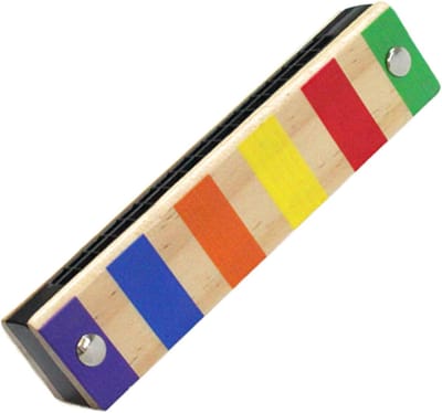 Mondharmonica Kinderen - Houten Blaasinstrument - Muziek Leren - Dubbele Rij - 13.5 cm